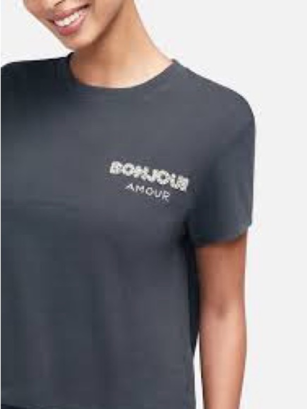 Wildfox Olive Green 'Bonjour Amour' Embellished Tee